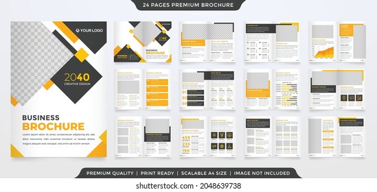 A4 Corporate Brochure Template With Minimalist And Modern Style Use For Business Profile And Presentation