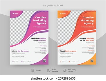 A4 Corporate Flyer Design Template, Flyer Design, Template. Poster Design Templae