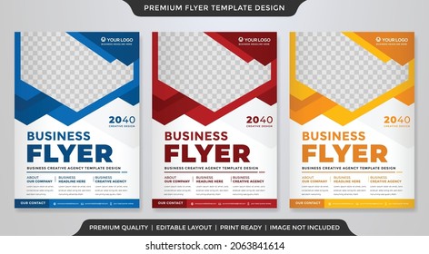 a4 corporate flyer template with abstract and modern layout use for business ads and infographic
