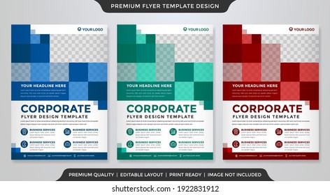 a4 corporate flyer template design with abstract background style use for business cover