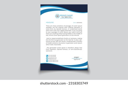 A4 Corporate Letterhead Vector Design Template and Modern simple business letterhead