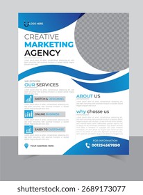 A4 corporate mini business vector flyer template design and modern mini poster template design