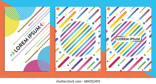A4 Cover with colorful geometric pattern. Colorful backgrounds. Colorful cover for books, flyers, content, banners etc. Vector template in CMYK colors. Eps10.