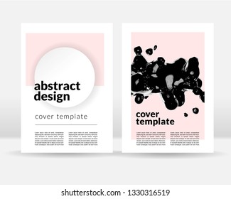 A4 cover design template. Paper cut and abstract liquid concept