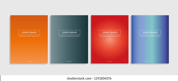 A4 Covers collection with modern abstract color gradients. Templates set for brochures, posters, banners and cards. Vector illustration.