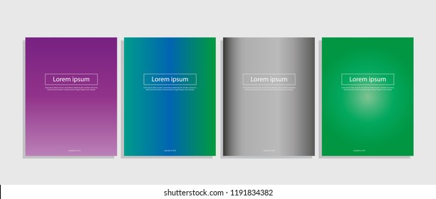 A4 Covers collection with modern abstract color gradients. Templates set for brochures, posters, banners and cards. Vector illustration.