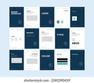 A4 Creative brand guidelines design template. identity branding, guidelines layout, manual presentation, Logo and brand strategy guide, Logo guideline book.