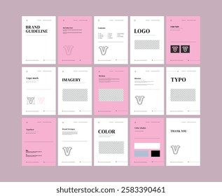 A4 Creative brand guidelines design template. identity branding, guidelines layout, manual presentation, Logo and brand strategy guide, Logo guideline book.