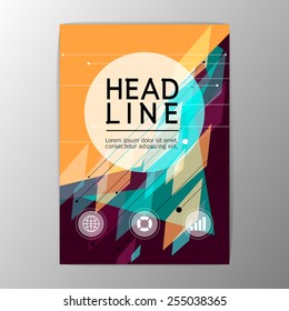 A4 Creative set Flyer, Brochure Design Templates Layout. Geometric Abstract Modern Background, Vector illustration