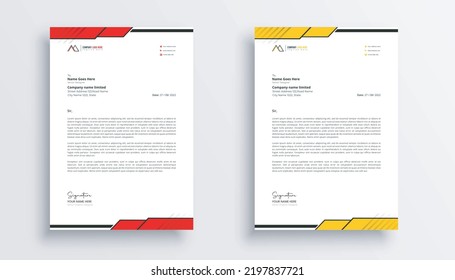 Juego de diseño de membrete para negocios simple y creativo A4