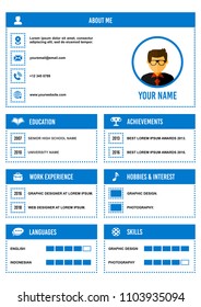 A4 curriculum vitae or resume design template, with infographic elements to apply for a job.