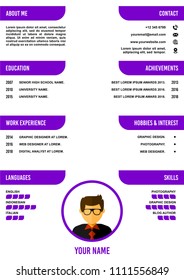 A4 curriculum vitae or resume design template, with infographic elements to apply for a job.