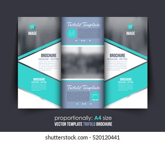 A4 Document and Brochure, Vector Background. Corporate Trifold Leaflet, Textbook Cover Design. Image Add Feature, Business Elements and Print Ready Minimal Tri Fold Pamphlet or Booklet Template