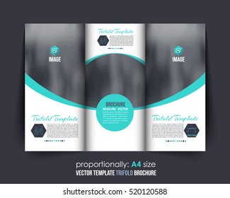 A4 Document and Brochure, Vector Background. Corporate Trifold Leaflet, Textbook Cover Design. Image Add Feature, Business Elements and Print Ready Minimal Tri Fold Pamphlet or Booklet Template