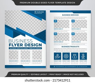 a4 double sided flyer template design with modern style and abstract background use for business