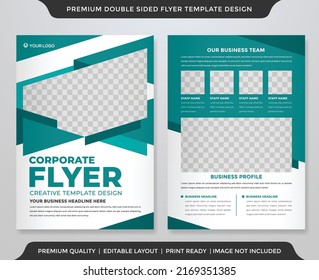 a4 double sides flyer template design with modern style and abstract background use for business