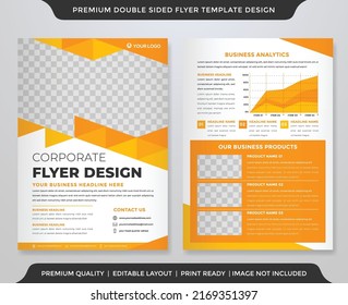 a4 double sides flyer template design with modern style and abstract background use for business