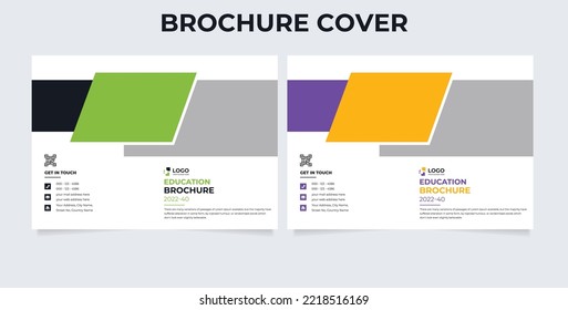 A4 Education brochure Cover template. Kids back to school admission brochure design