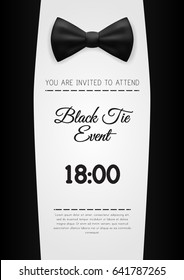 A4 Elegant Black Tie Event Invitation Template. EPS10 Vector