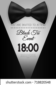 A4 Elegant Black Tie Event Invitation Template. EPS10 Vector