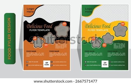 A4 Elegant Fine Dining Restaurant Flyer – Minimal Blac Design