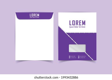 A4 Envelope template. Print ready template. C4 business Envelope. Template for advertising, branding and corporate identity. Envelope with window. Ready mockup for design. Vector illustration