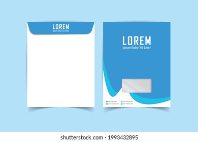 A4 Envelope template. Print ready template. C4 business Envelope. Template for advertising, branding and corporate identity. Envelope with window. Ready mockup for design. Vector illustration