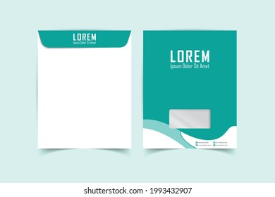A4 Envelope template. Print ready template. C4 business Envelope. Template for advertising, branding and corporate identity. Envelope with window. Ready mockup for design. Vector illustration