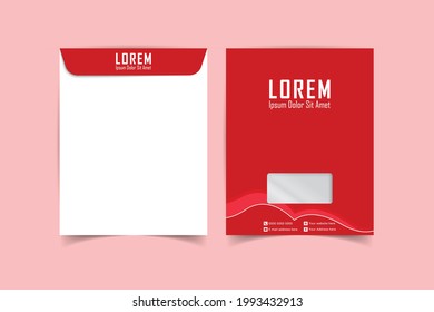 A4 Envelope template. Print ready template. C4 business Envelope. Template for advertising, branding and corporate identity. Envelope with window. Ready mockup for design. Vector illustration