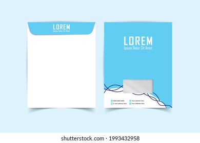 A4 Envelope template. Print ready template. C4 business Envelope. Template for advertising, branding and corporate identity. Envelope with window. Ready mockup for design. Vector illustration