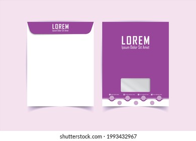A4 Envelope template. Print ready template. C4 business Envelope. Template for advertising, branding and corporate identity. Envelope with window. Ready mockup for design. Vector illustration