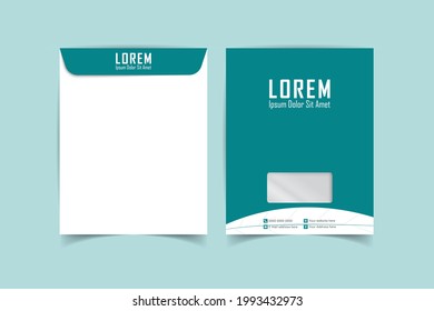 A4 Envelope template. Print ready template. C4 business Envelope. Template for advertising, branding and corporate identity. Envelope with window. Ready mockup for design. Vector illustration