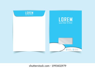 A4 Envelope template. Print ready template. C4 business Envelope. Template for advertising, branding and corporate identity. Envelope with window. Ready mockup for design. Vector illustration