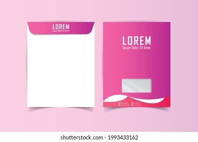 A4 Envelope template. Print ready template. C4 business Envelope. Template for advertising, branding and corporate identity. Envelope with window. Ready mockup for design. Vector illustration