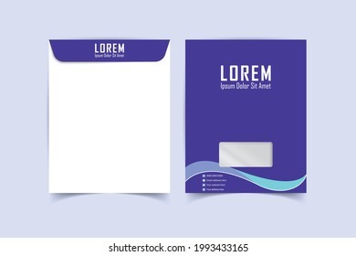 A4 Envelope template. Print ready template. C4 business Envelope. Template for advertising, branding and corporate identity. Envelope with window. Ready mockup for design. Vector illustration