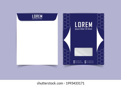 A4 Envelope template. Print ready template. C4 business Envelope. Template for advertising, branding and corporate identity. Envelope with window. Ready mockup for design. Vector illustration