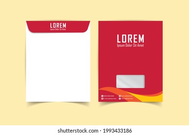 A4 Envelope template. Print ready template. C4 business Envelope. Template for advertising, branding and corporate identity. Envelope with window. Ready mockup for design. Vector illustration