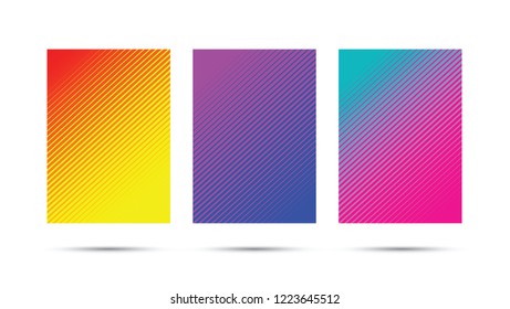 A4 Fading line pattern background set