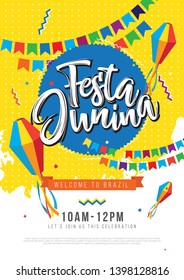 A4 Festa Junina  poster Design Background Template Vector Illustration