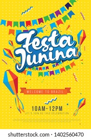 A4 Festa Junina  poster Design Background Template Vector Illustration