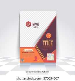 A4 Flyer and Brochure. Catalog Cover Template, Corporate Leaflet Design, Geometric Background