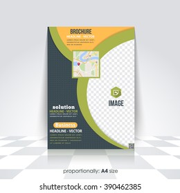 A4 Flyer and Brochure. Catalog Cover Template, Corporate Leaflet Design