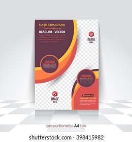 A4 Flyer and Brochure. Catalog Cover Template, Corporate Leaflet Design