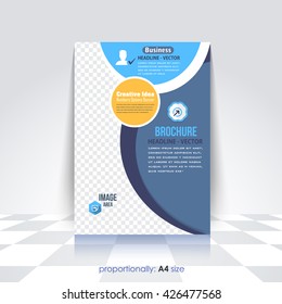 A4 Flyer and Brochure. Catalog Cover Template, Corporate Leaflet Design