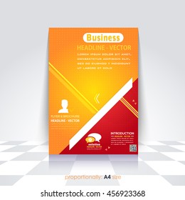 A4 Flyer and Brochure. Catalog Cover Template, Corporate Multicolored Leaflet Design