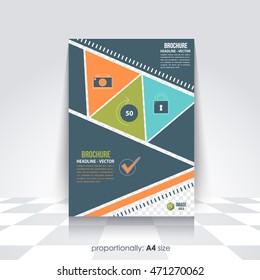 A4 Flyer Brochure. Catalog Cover Template, Corporate Leaflet Design