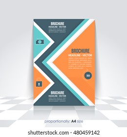 A4 Flyer Brochure. Catalog Cover Template, Corporate Leaflet Design