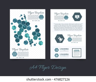 A4 Flyer Brochure Design. Corporate Leaflet, Cover Template