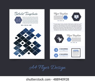 A4 Flyer Brochure Design. Corporate Leaflet, Cover Template