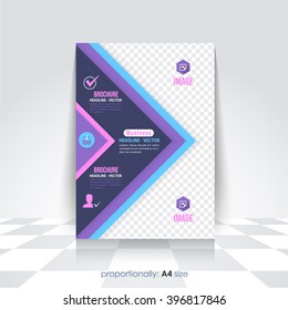 A4 Flyer and Business Concept Brochure Design. Multicolored Background, Catalog Cover Template, Corporate Leaflet Template